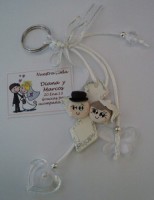Recuerdo Para Boda Llavero Novios Pasta Francesa 